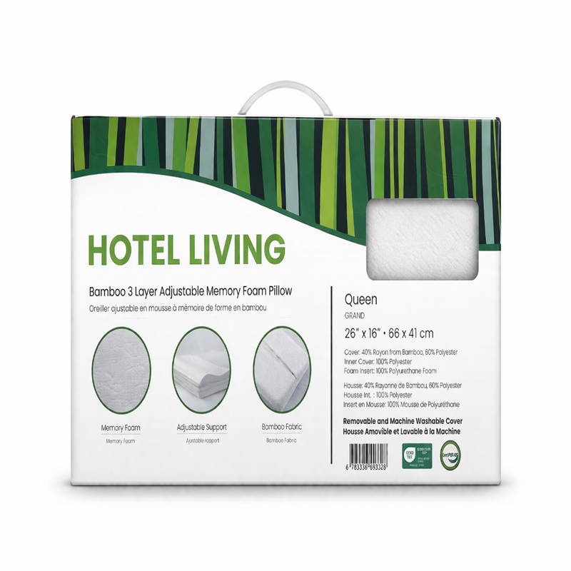 Hotel Living 3-Layer Adjustable Memory Foam Contour Pillow