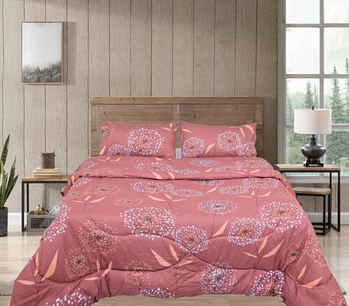 Comforter Set - light maroon floral