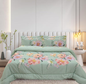 Comforter Set - Green Floral