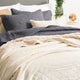 Renee Taylor Heston Sherpa Velvet Blanket Stone