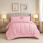 ICF Pink Olea Meadow Single Comforter Set