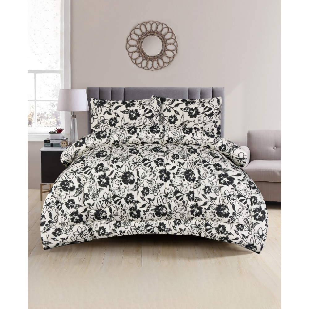 ICF Noir Flore King Size Comforter Set