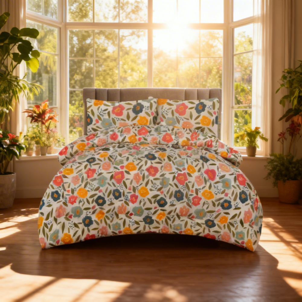 ICF Gardenia Grove Queen Size Comforter Set
