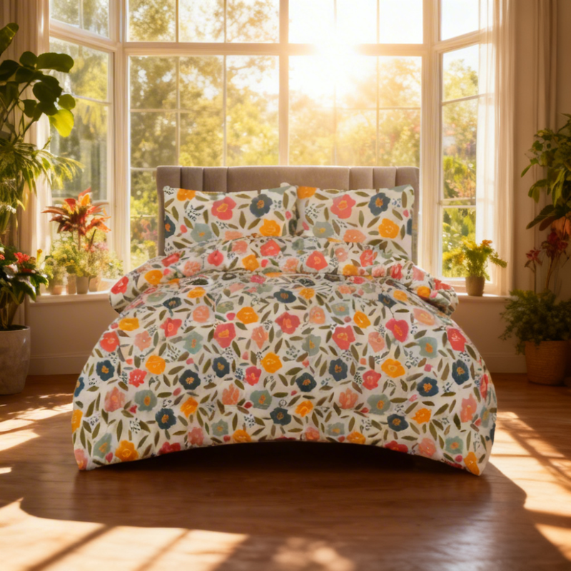 ICF Gardenia Grove King Size Comforter Set