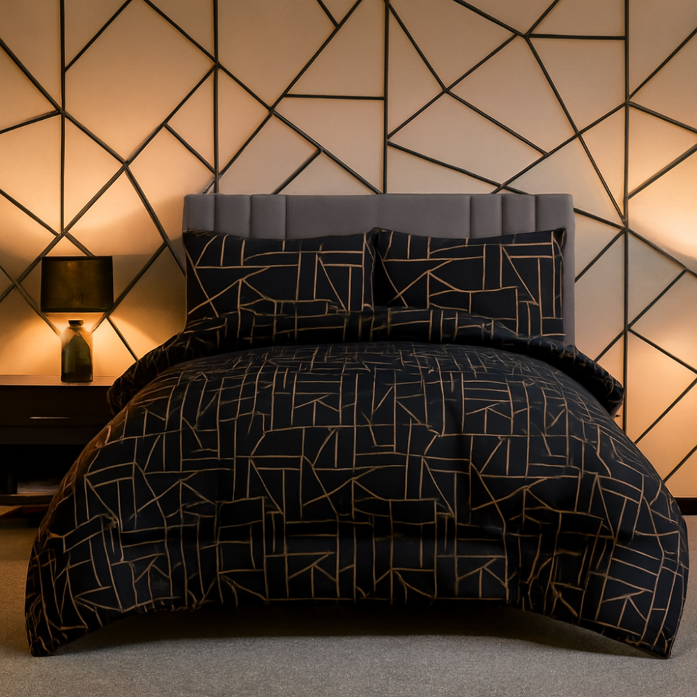 ICF Geo Ligne Doree King Size with Comforter Set