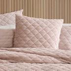 Platinum Corbin Blush Quilted Velvet Quilt Cover Set