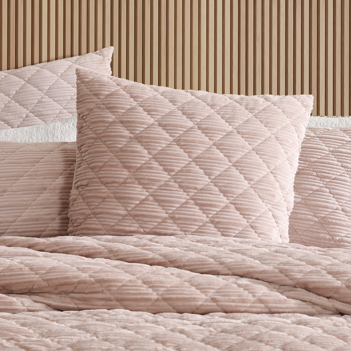 Platinum Corbin Blush Quilted Velvet Quilt Cover Set