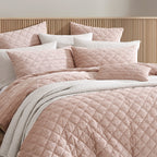 Platinum Corbin Blush Quilted Velvet Quilt Cover Set