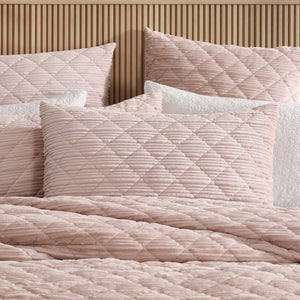 Platinum Corbin Blush Quilted Velvet Quilt Cover Set
