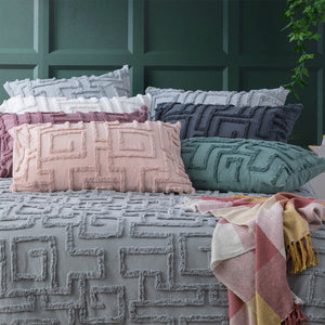 Renee Taylor Riley Quilt Cover Tufted Cotton Chenille Set Mineral