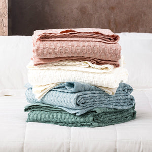 Renee Taylor Waffle Blanket Lexico Sky