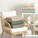 Renee Taylor Throw Cotton Knitted Lenni Primrose