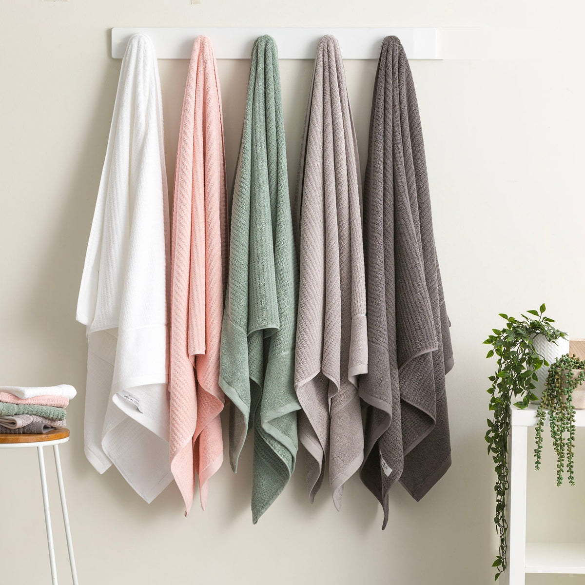 Renee Taylor Cambridge Waffle Towels Blue Mirage