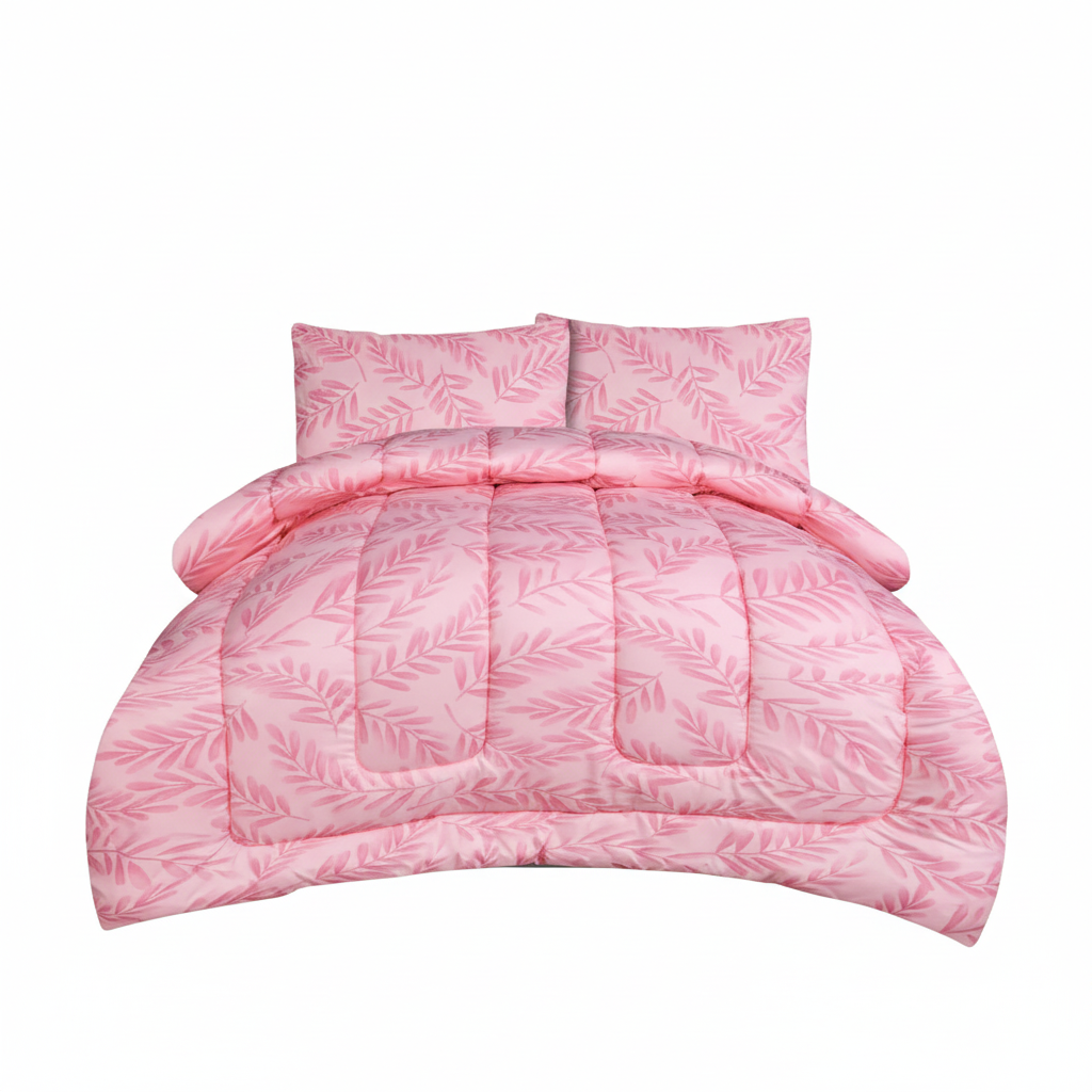 ICF Pink Olea Meadow Single Comforter Set