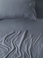 Linen Home Black Solid Bedsheet Set