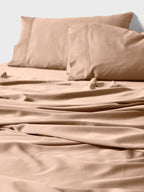 Linen Home Brown solid bedsheet set