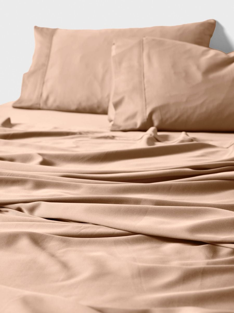 Linen Home Brown solid bedsheet set