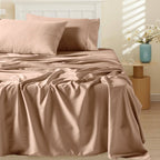 Linen Home Brown solid bedsheet set