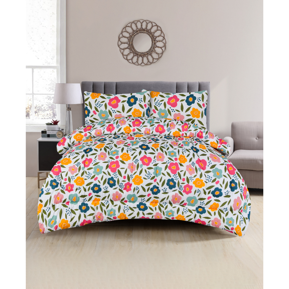 ICF Gardenia Grove Queen Size Comforter Set