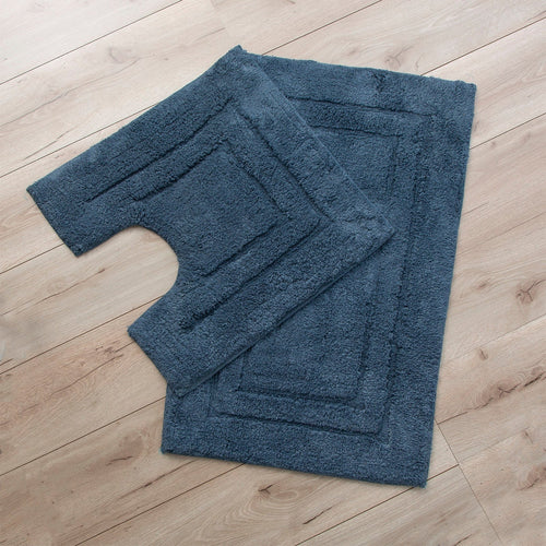 Bath Mat 2 Piece Tufted Bath Mat set Blue Mirage