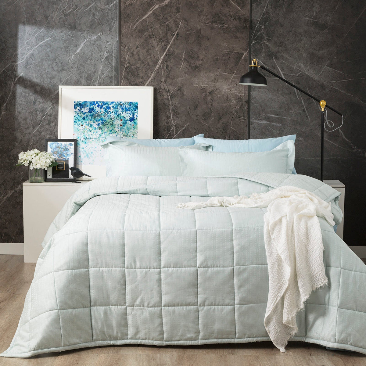 Ddecor Home Binary Comforter sets Cotton Jacquard Sage