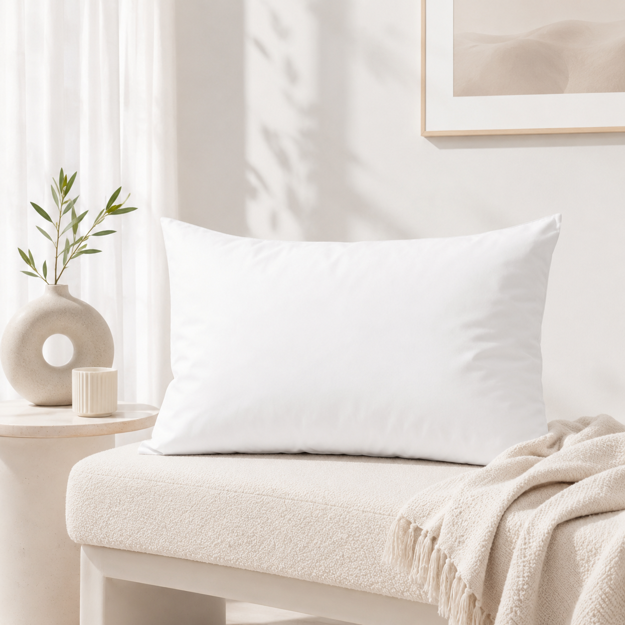 ICF Plain Pure Cotton Cover Pillow Single Pack