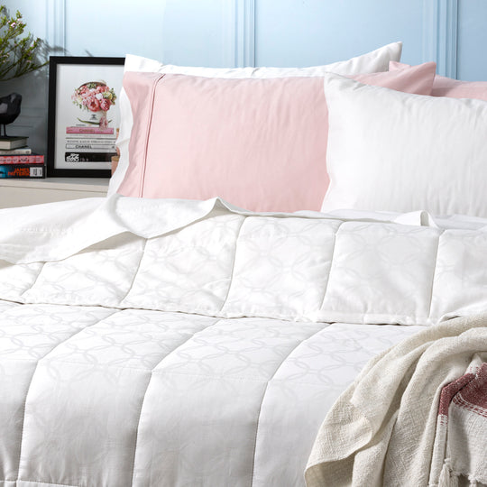 Ddecor Home Josephine Comforter sets Cotton Jacquard White