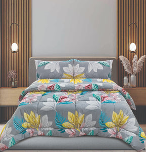 luxury comforter grey big floral