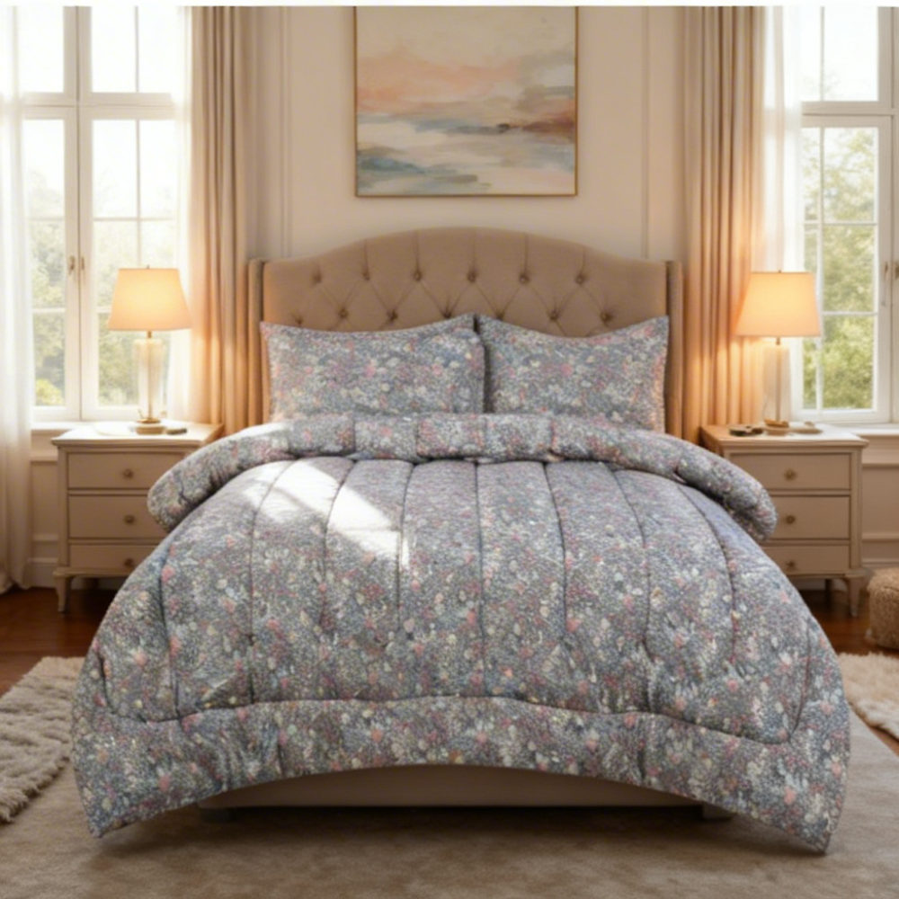 ICF Ditsy Floral Queen Size Comforter Set