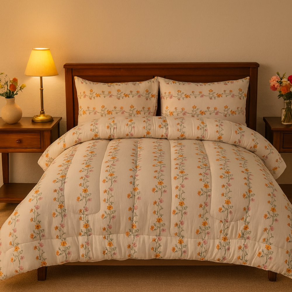 ICF Fleur Line Queen Size Comforter Set