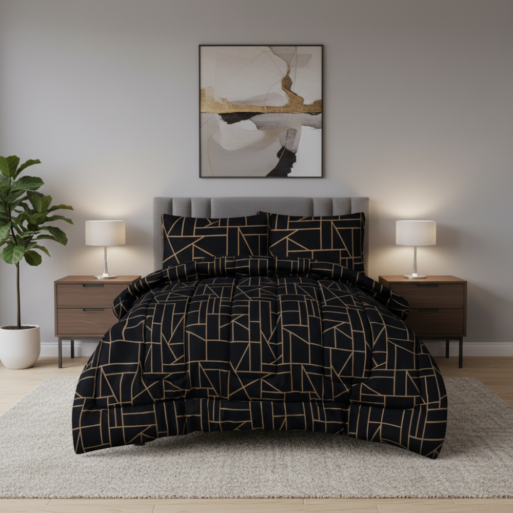 ICF Geo Ligne Doree King Size with Comforter Set