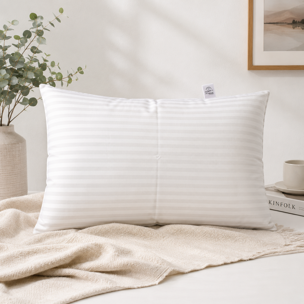 ICF Stripe Pure Cotton Cover Pillow Twin Pack