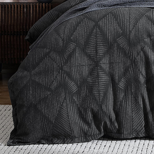 Platinum Kenya Charcoal Quilt Cover Set