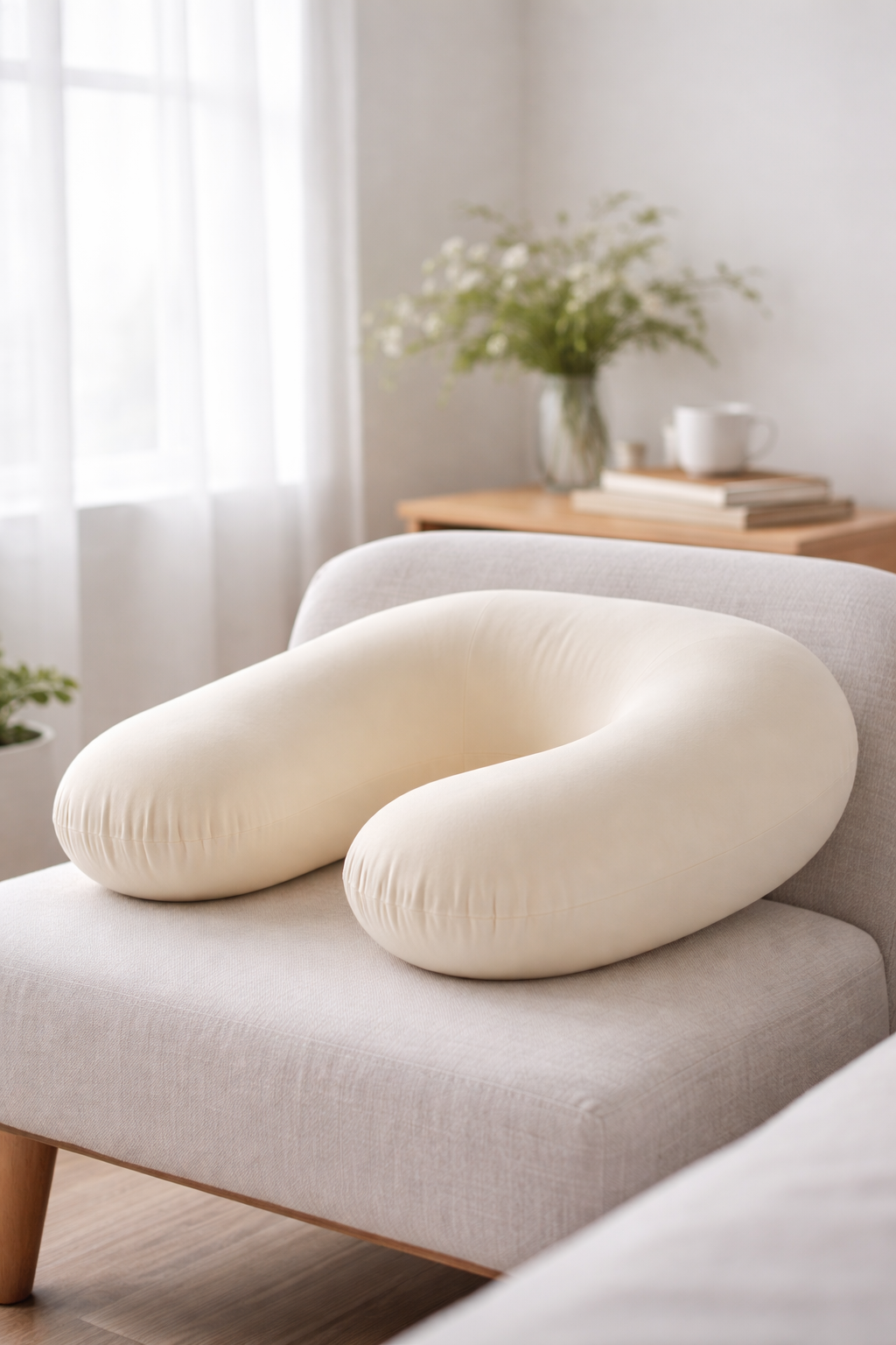 ICF Pregnancy Pillow Pure Cotton Plain White