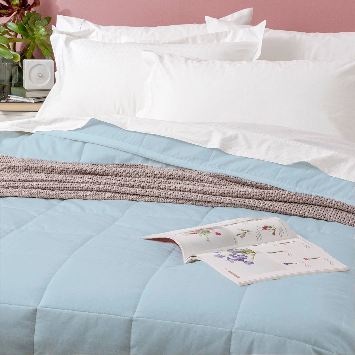 Ddecor Home Sofia Comforter sets Cotton Jacquard Sky